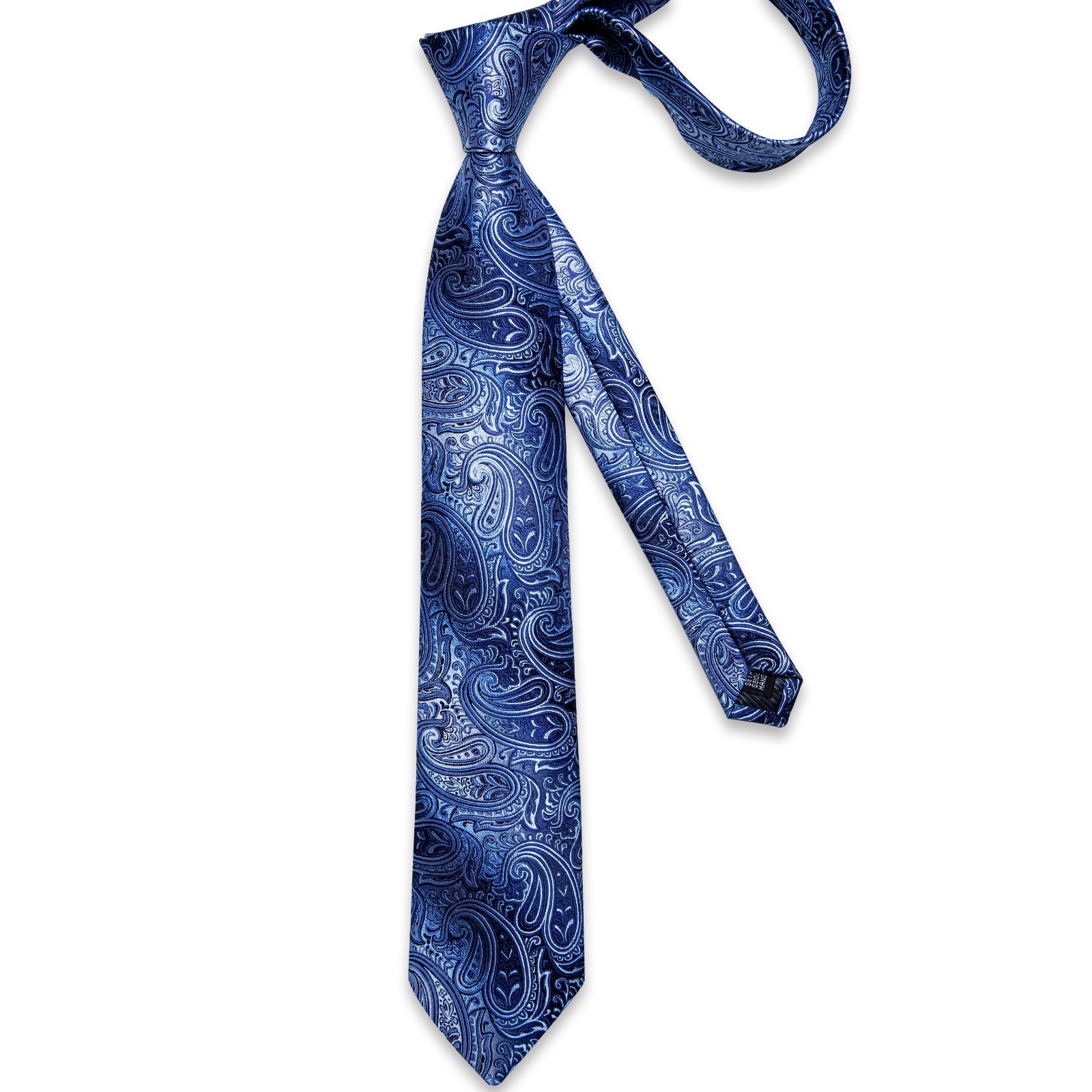 GentCrest Blue Paisley Tie Hanky Cufflinks Set - Image 5