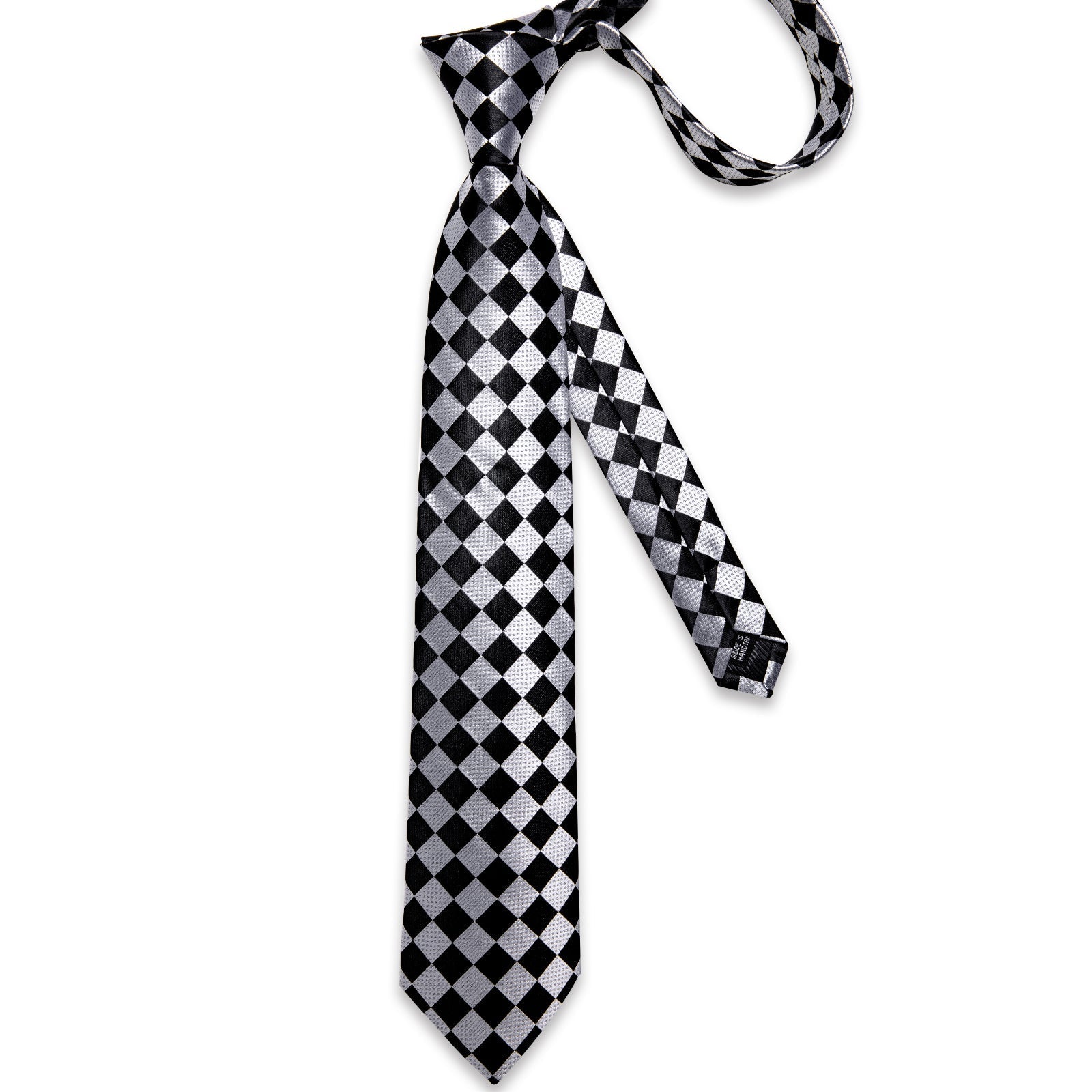 GentCrest Black Plaid Tie Hanky Cufflinks Set - Image 6