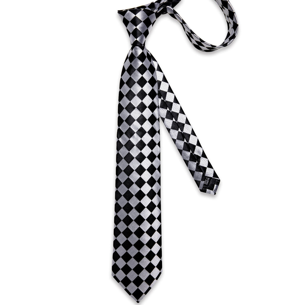 GentCrest Black Plaid Tie Hanky Cufflinks Set - Image 7