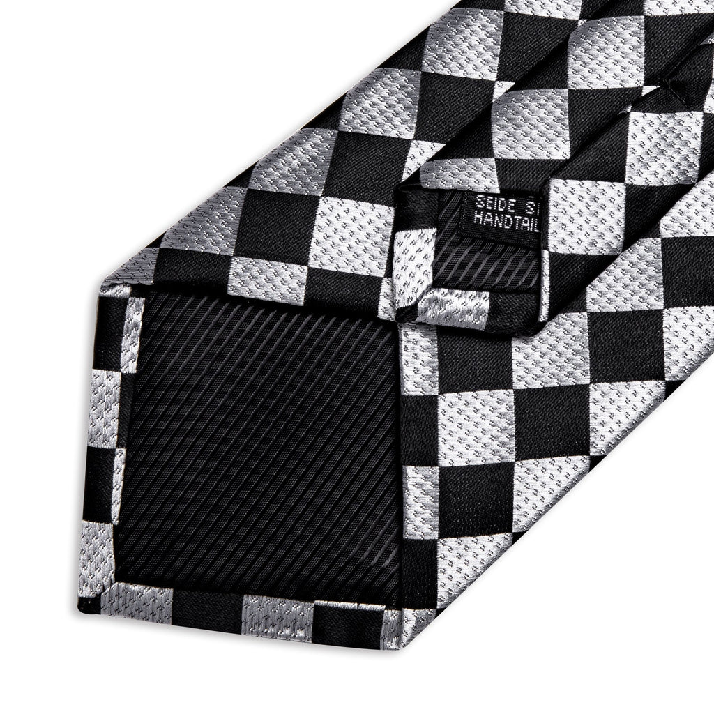 GentCrest Black Plaid Tie Hanky Cufflinks Set - Image 8