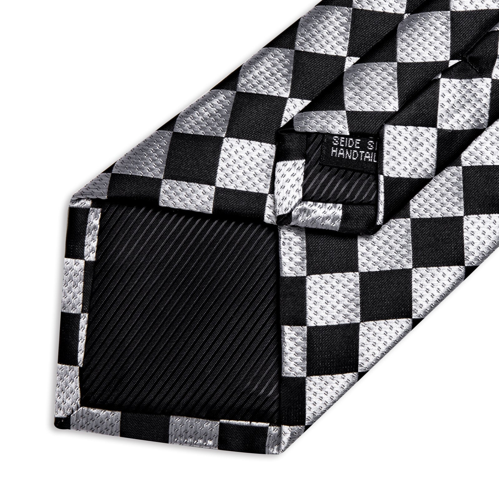 GentCrest Black Plaid Tie Hanky Cufflinks Set - Image 8