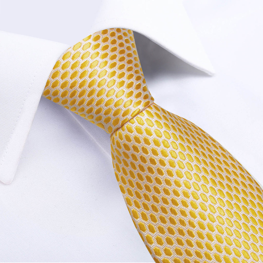 GentCrest Gold Geometric Tie Hanky Cufflinks Set - Image 2