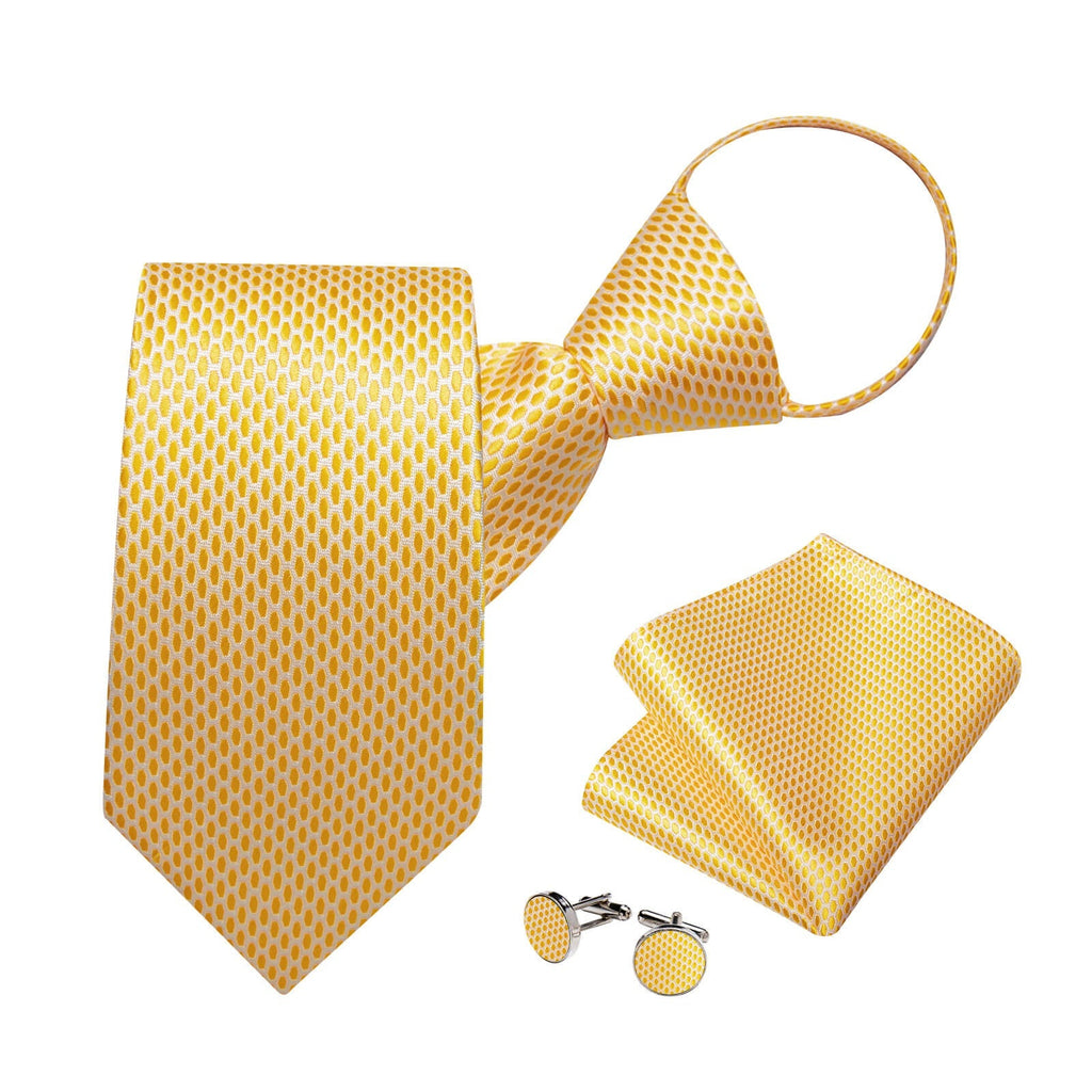 GentCrest Gold Geometric Tie Hanky Cufflinks Set - Image 3