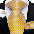 GentCrest Gold Geometric Tie Hanky Cufflinks Set - Image 1
