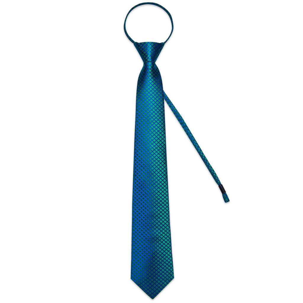 GentCrest Blue Plaid Tie Hanky Cufflinks Set - Image 4