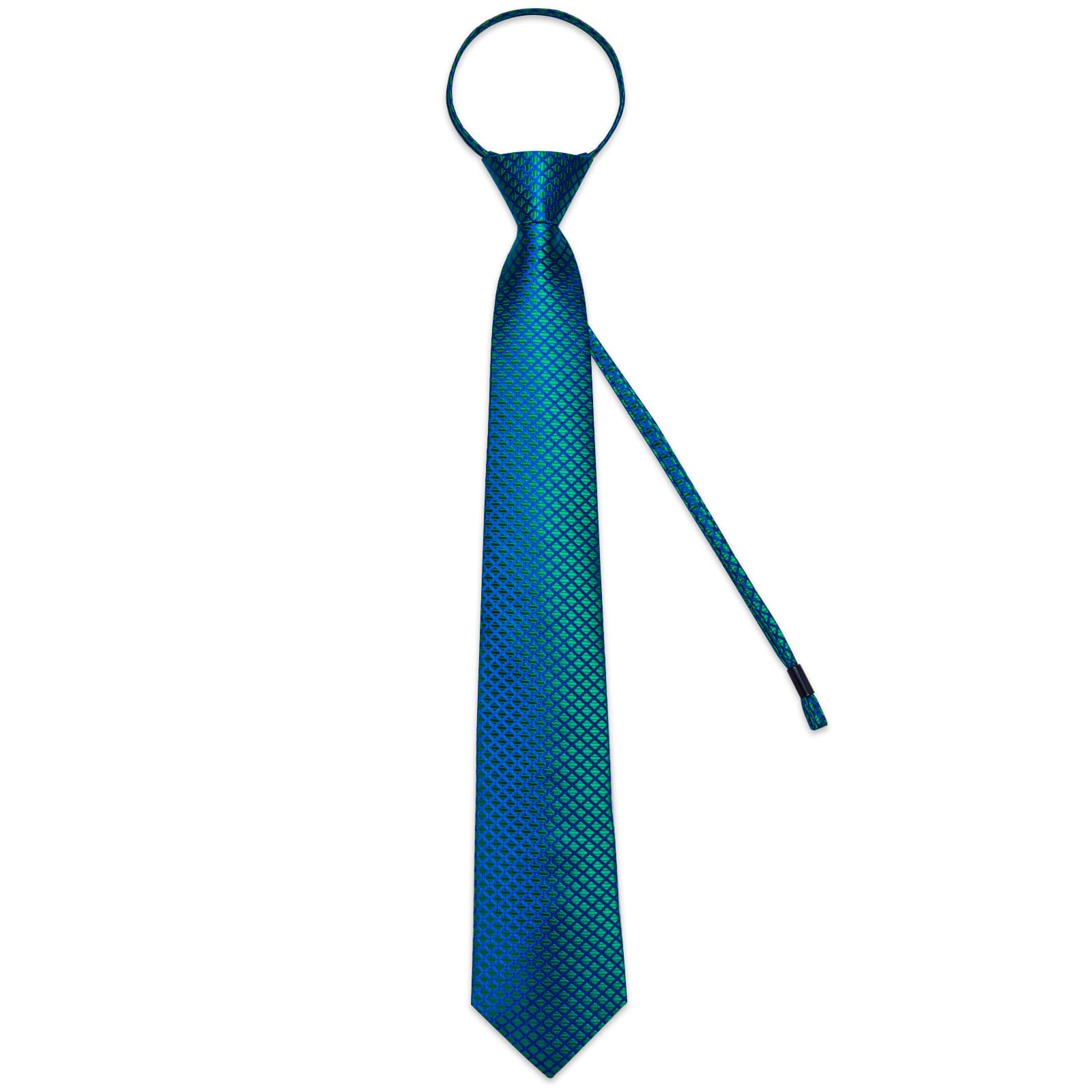 GentCrest Blue Plaid Tie Hanky Cufflinks Set - Image 4