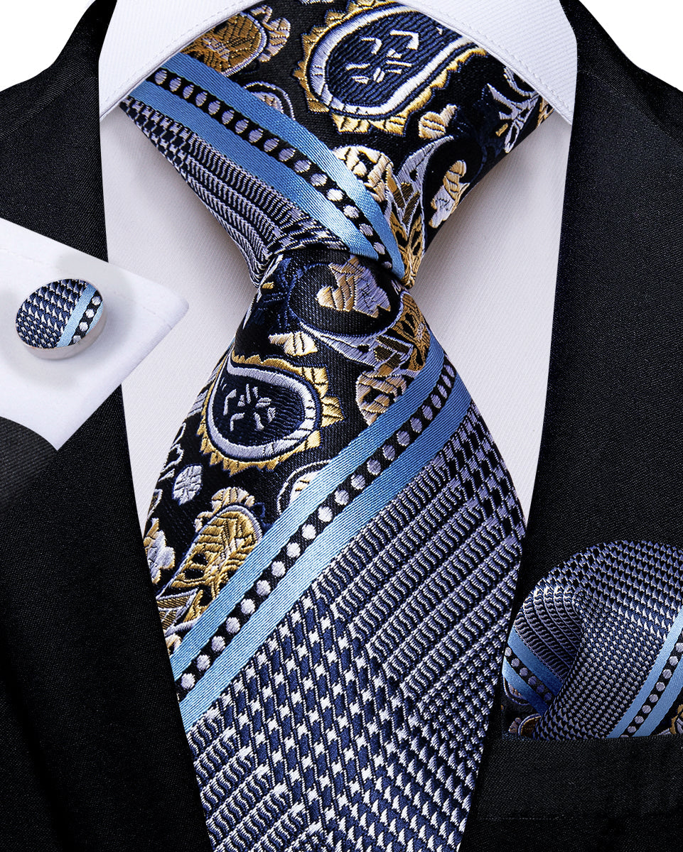 GentCrest Blue Novelty Tie Hanky Cufflinks Set - Image 3
