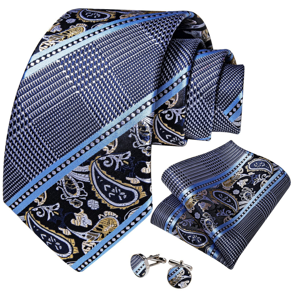GentCrest Blue Novelty Tie Hanky Cufflinks Set - Image 2