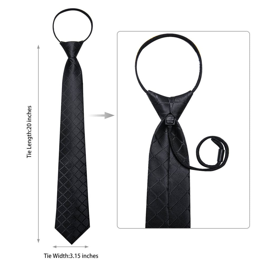 GentCrest Black Plaid Tie Hanky Cufflinks Set - Image 5