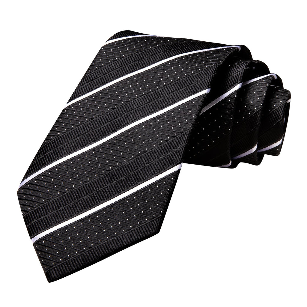 GentCrest Black Striped Tie Hanky Cufflinks Set - Image 4