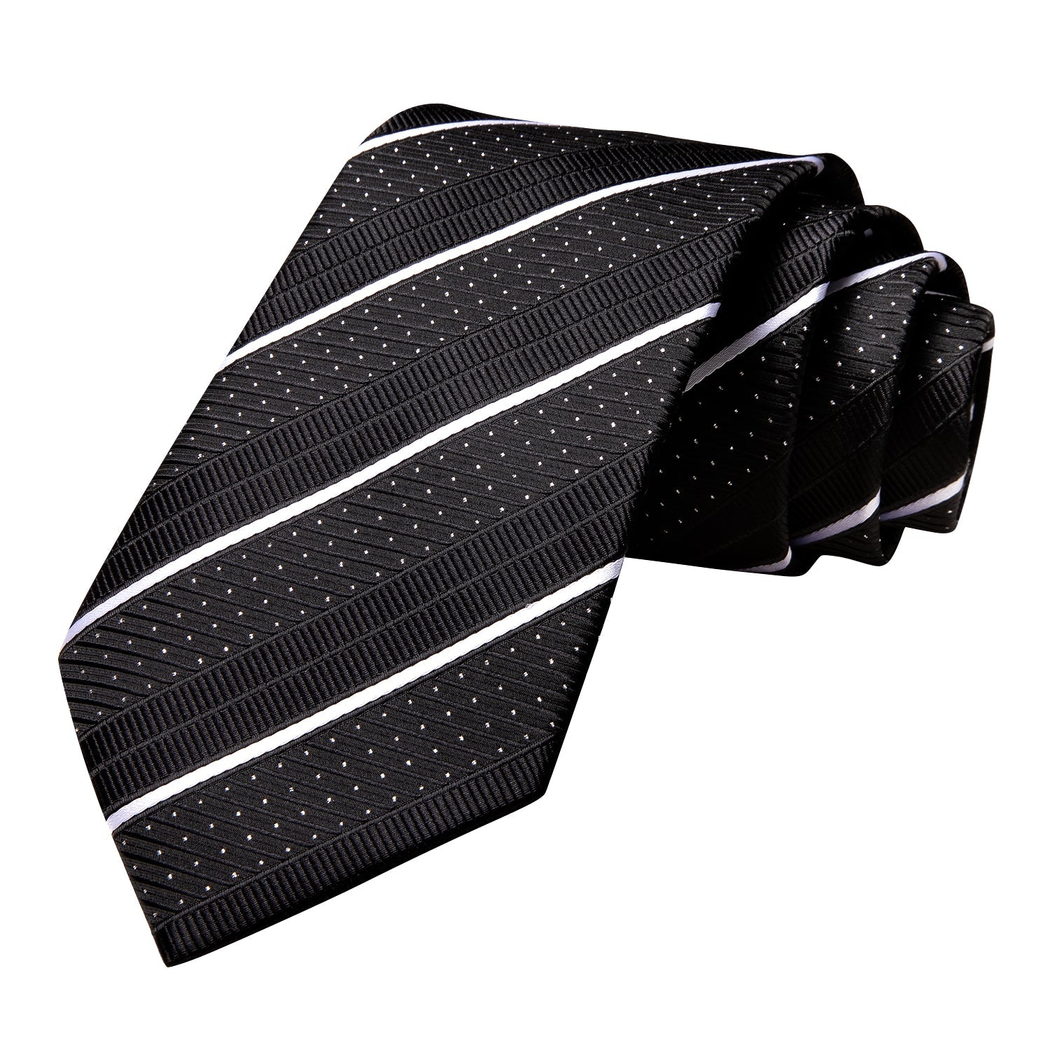 GentCrest Black Striped Tie Hanky Cufflinks Set - Image 4