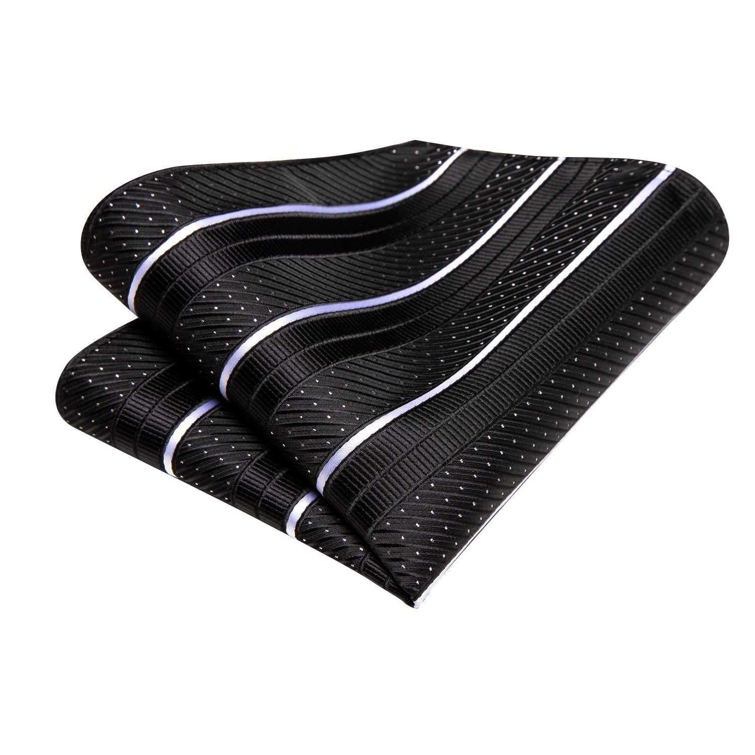 GentCrest Black Striped Tie Hanky Cufflinks Set - Image 5