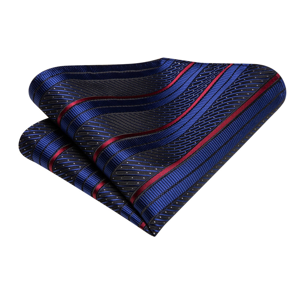 GentCrest Blue Striped Tie Hanky Cufflinks Set - Image 5