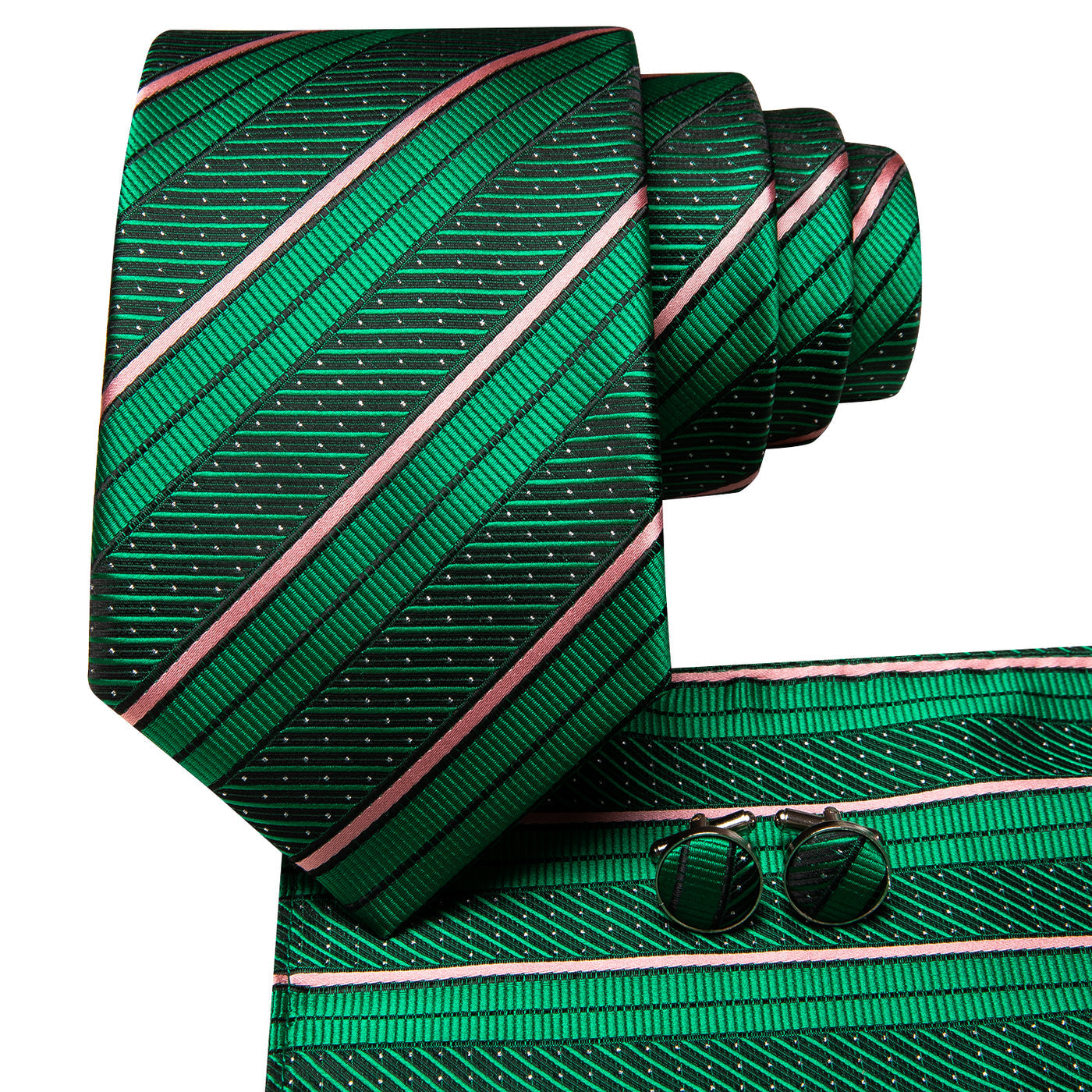 Emerald Strata Silk Tie Set - GentCrest - View 2