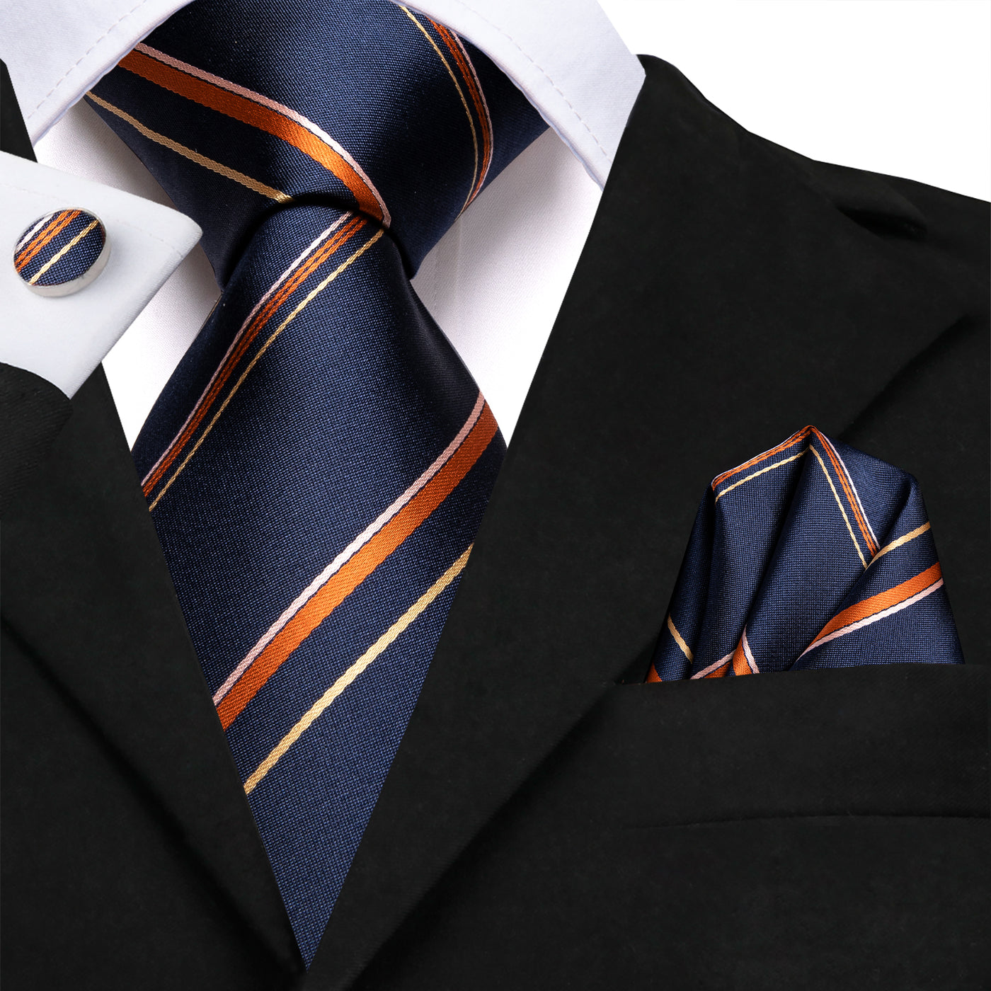 GentCrest Blue Striped Tie Sets - Image 1
