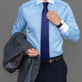 GentCrest Blue Plaid Tie Hanky Cufflinks Set - Image 1