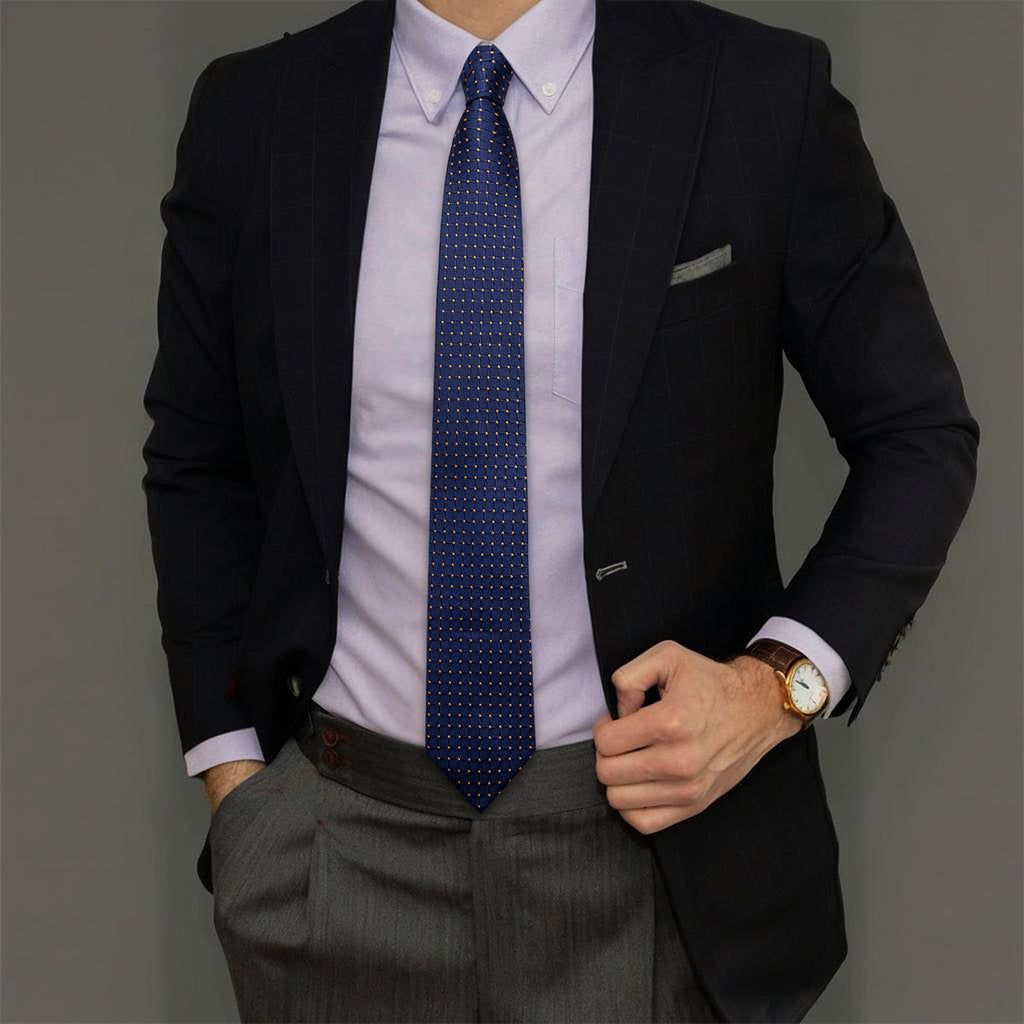 GentCrest Blue Plaid Tie Hanky Cufflinks Set - Image 2