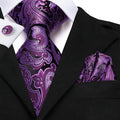GentCrest Black Paisley Tie Hanky Cufflinks Set - Image 1