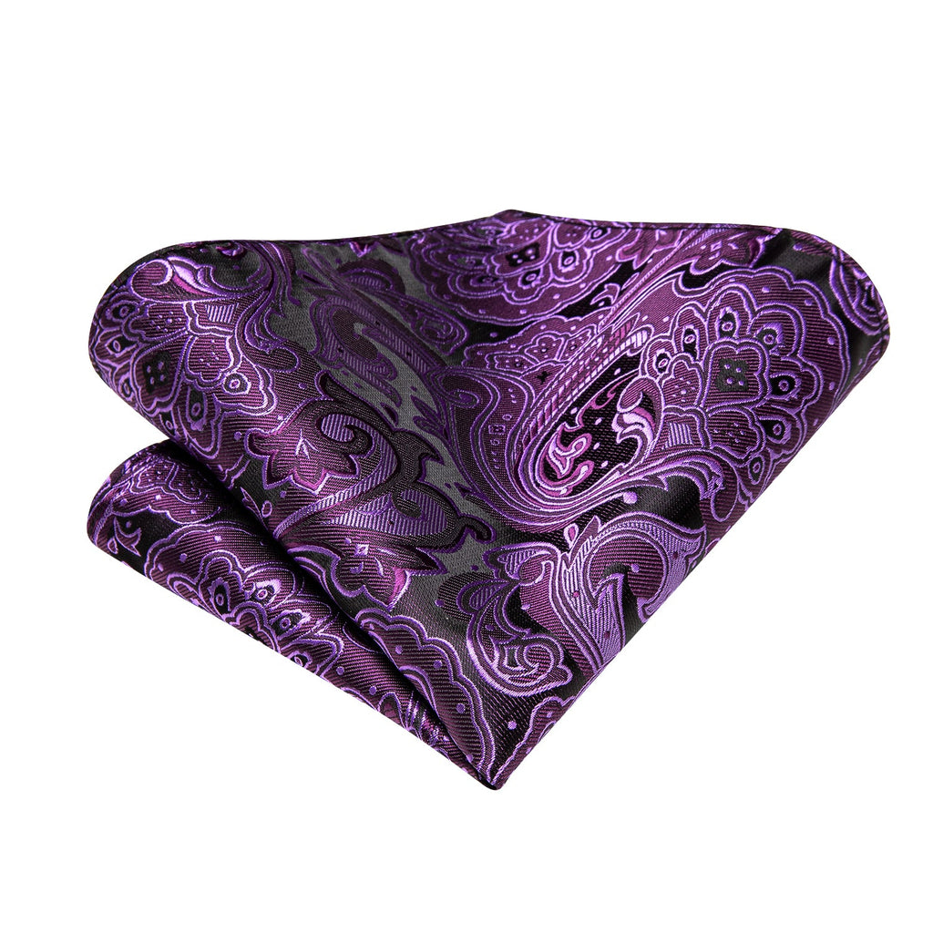 GentCrest Black Paisley Tie Hanky Cufflinks Set - Image 5