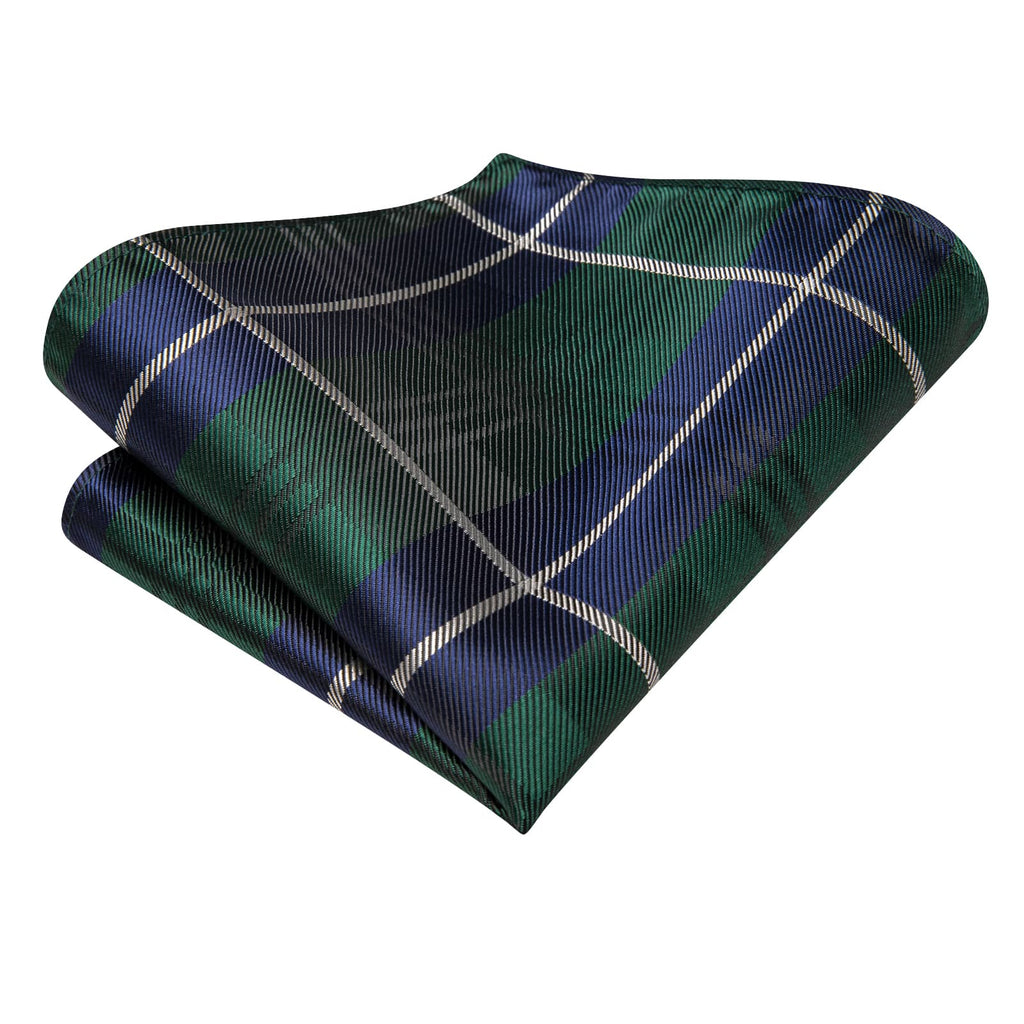GentCrest Blue Plaid Tie Hanky Cufflinks Set - Image 5