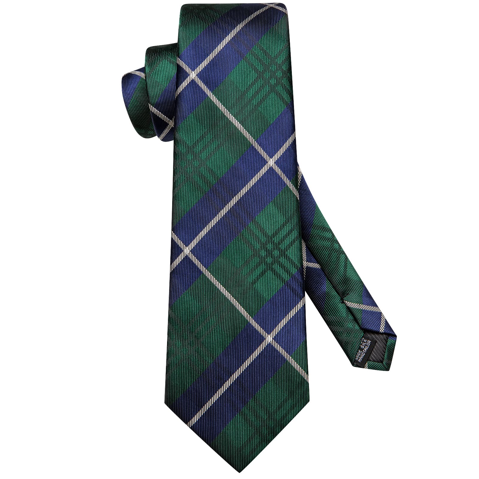 GentCrest Blue Plaid Tie Hanky Cufflinks Set - Image 4