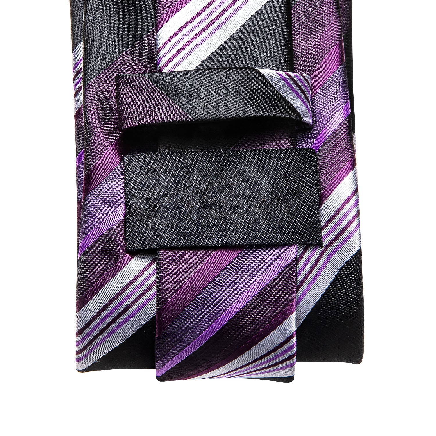 GentCrest Purple Striped Tie Hanky Cufflinks Set - Image 5