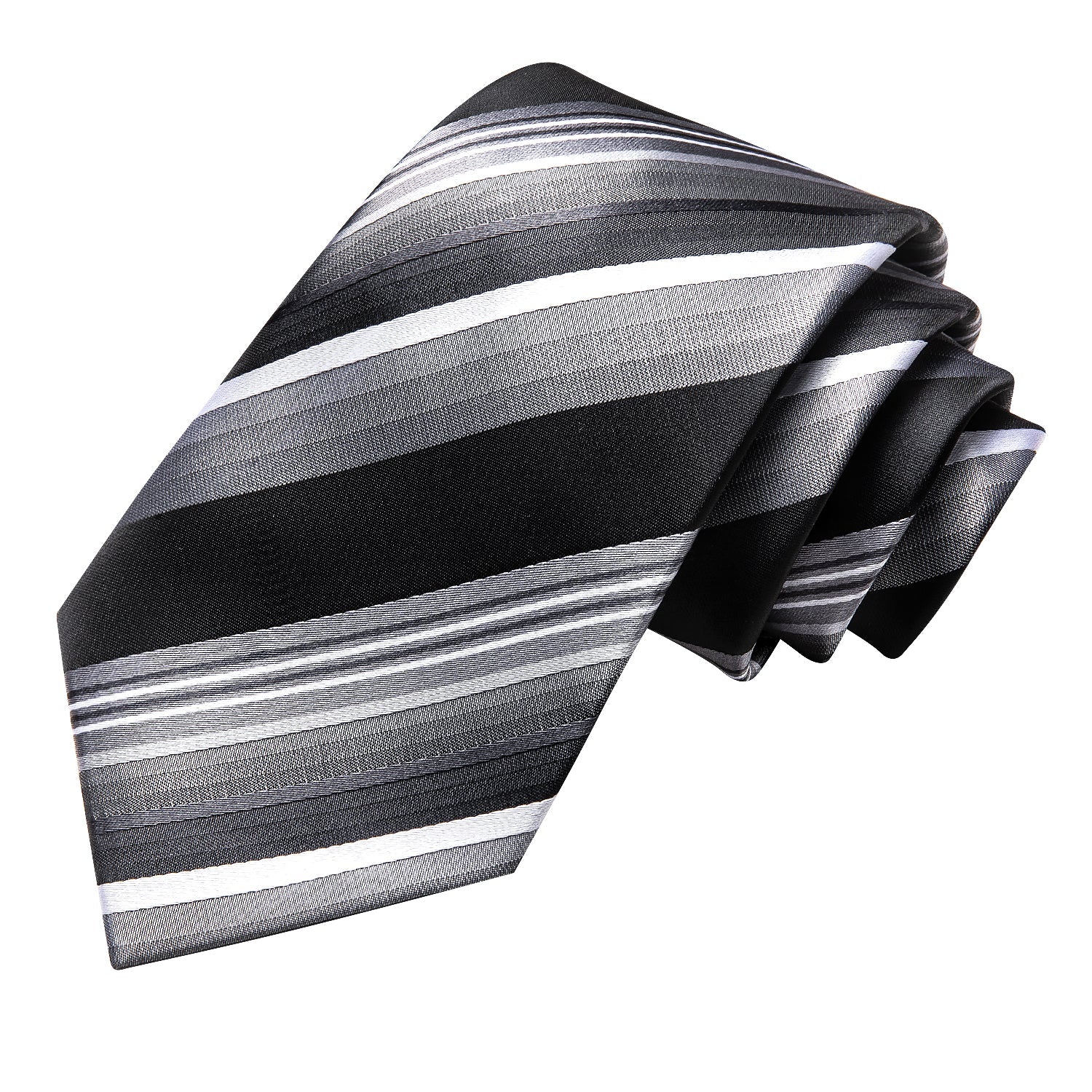 GentCrest Black Striped Tie Hanky Cufflinks Set - Image 4