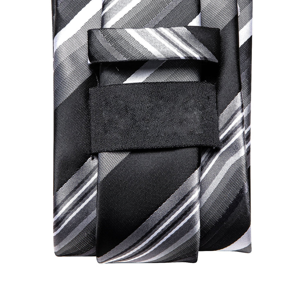 GentCrest Black Striped Tie Hanky Cufflinks Set - Image 5