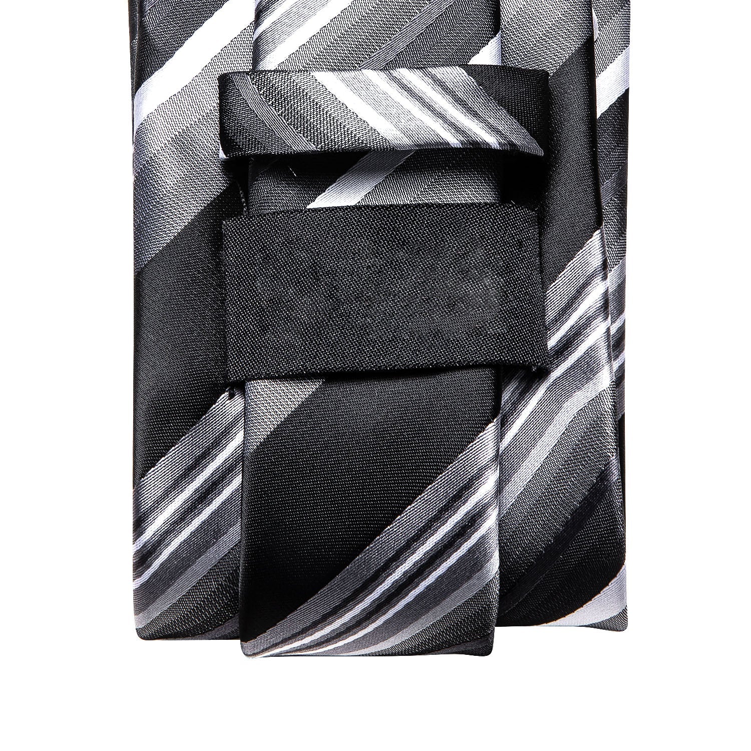 GentCrest Black Striped Tie Hanky Cufflinks Set - Image 5