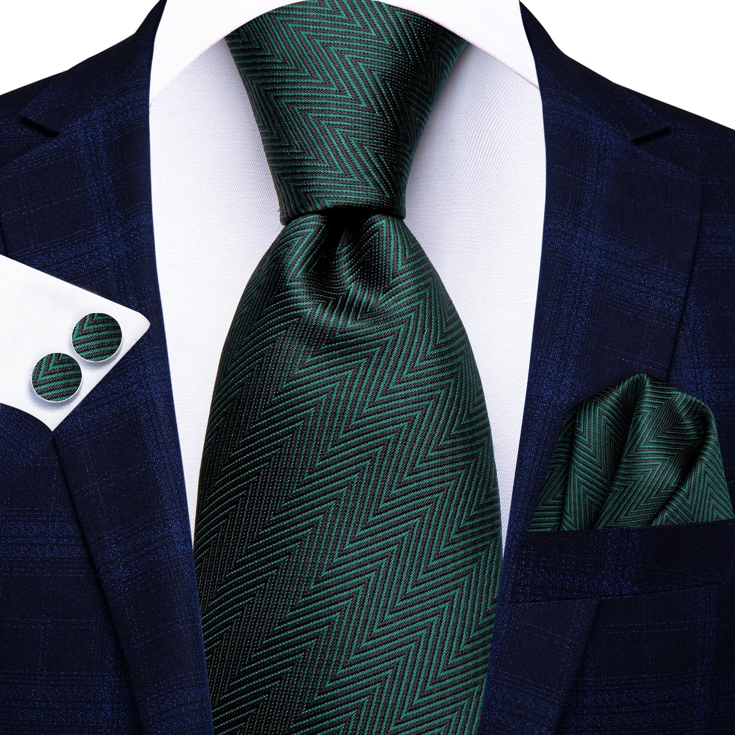 GentCrest Red Textured Tie Hanky Cufflinks Set - Image 4