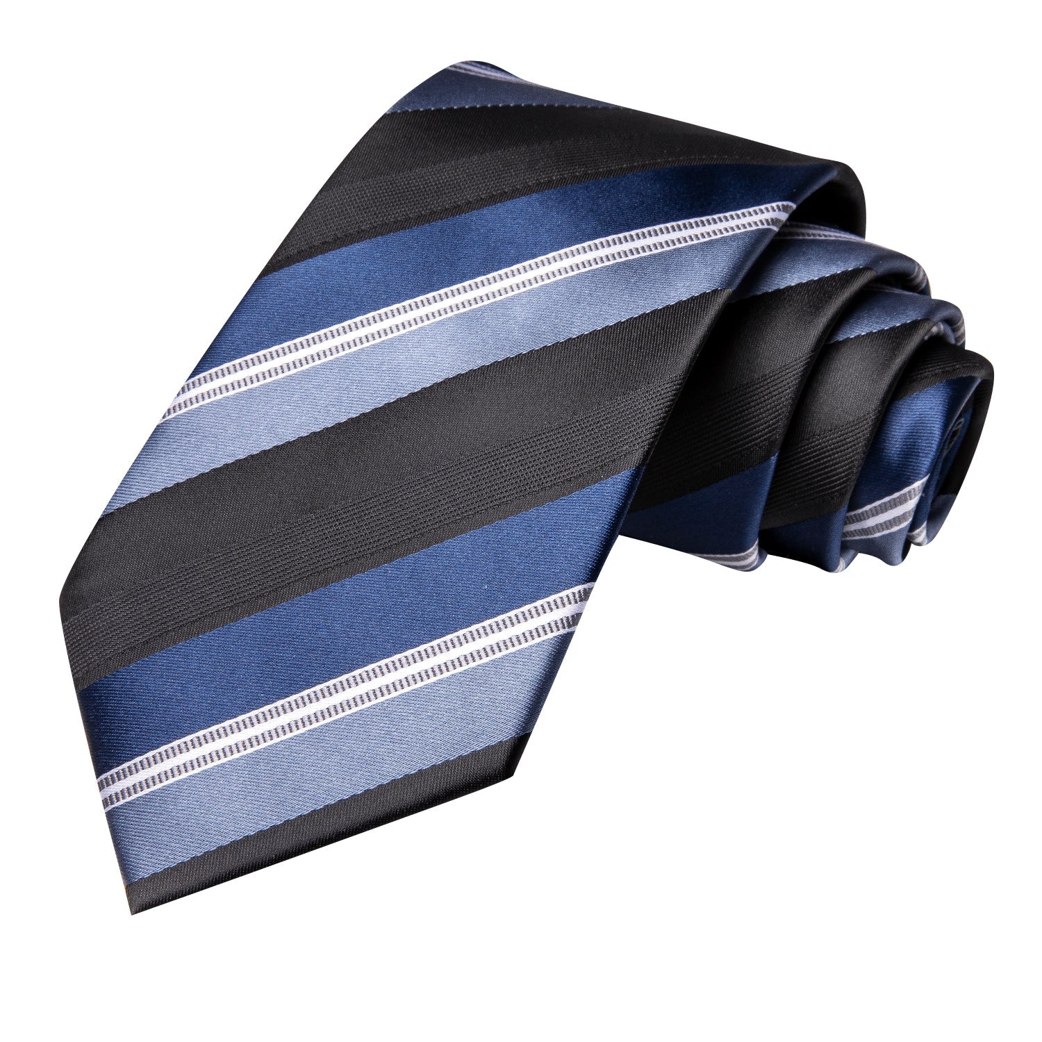 GentCrest Black Striped Tie Hanky Cufflinks Set - Image 5