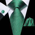 GentCrest Red Geometric Tie Hanky Cufflinks Set - Image 1