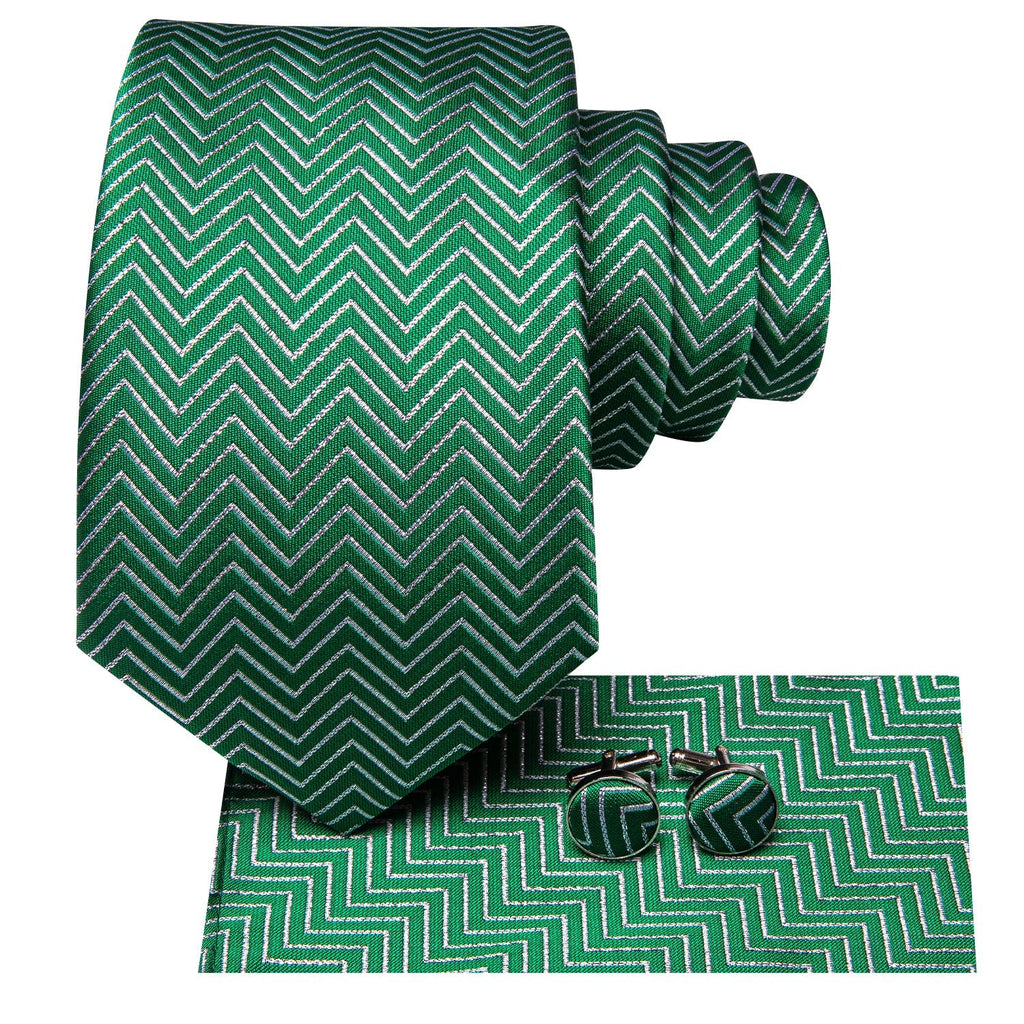 GentCrest Red Geometric Tie Hanky Cufflinks Set - Image 3