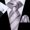 GentCrest Pink Striped Tie Hanky Cufflinks Set - Image 1