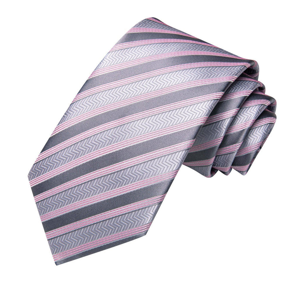 GentCrest Pink Striped Tie Hanky Cufflinks Set - Image 3