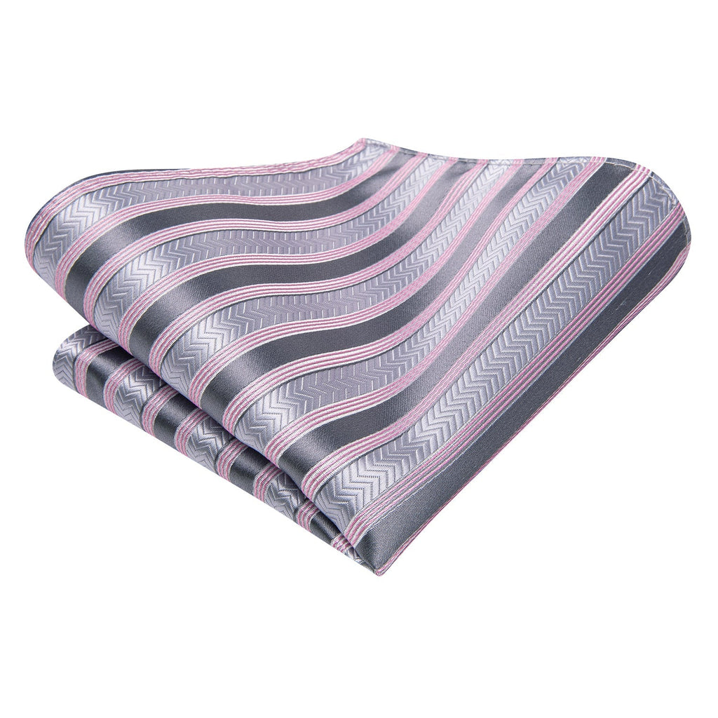 GentCrest Pink Striped Tie Hanky Cufflinks Set - Image 5