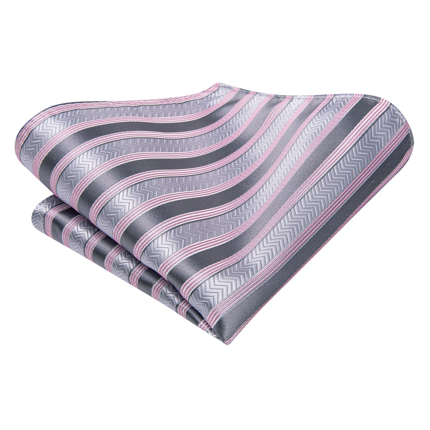 GentCrest Pink Striped Tie Hanky Cufflinks Set - Image 5
