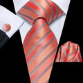 GentCrest Grey Striped Tie Hanky Cufflinks Set - Image 1