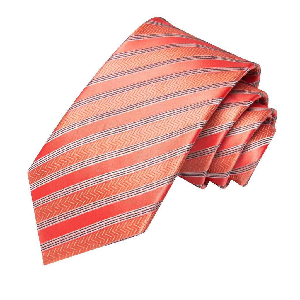 GentCrest Grey Striped Tie Hanky Cufflinks Set - Image 3