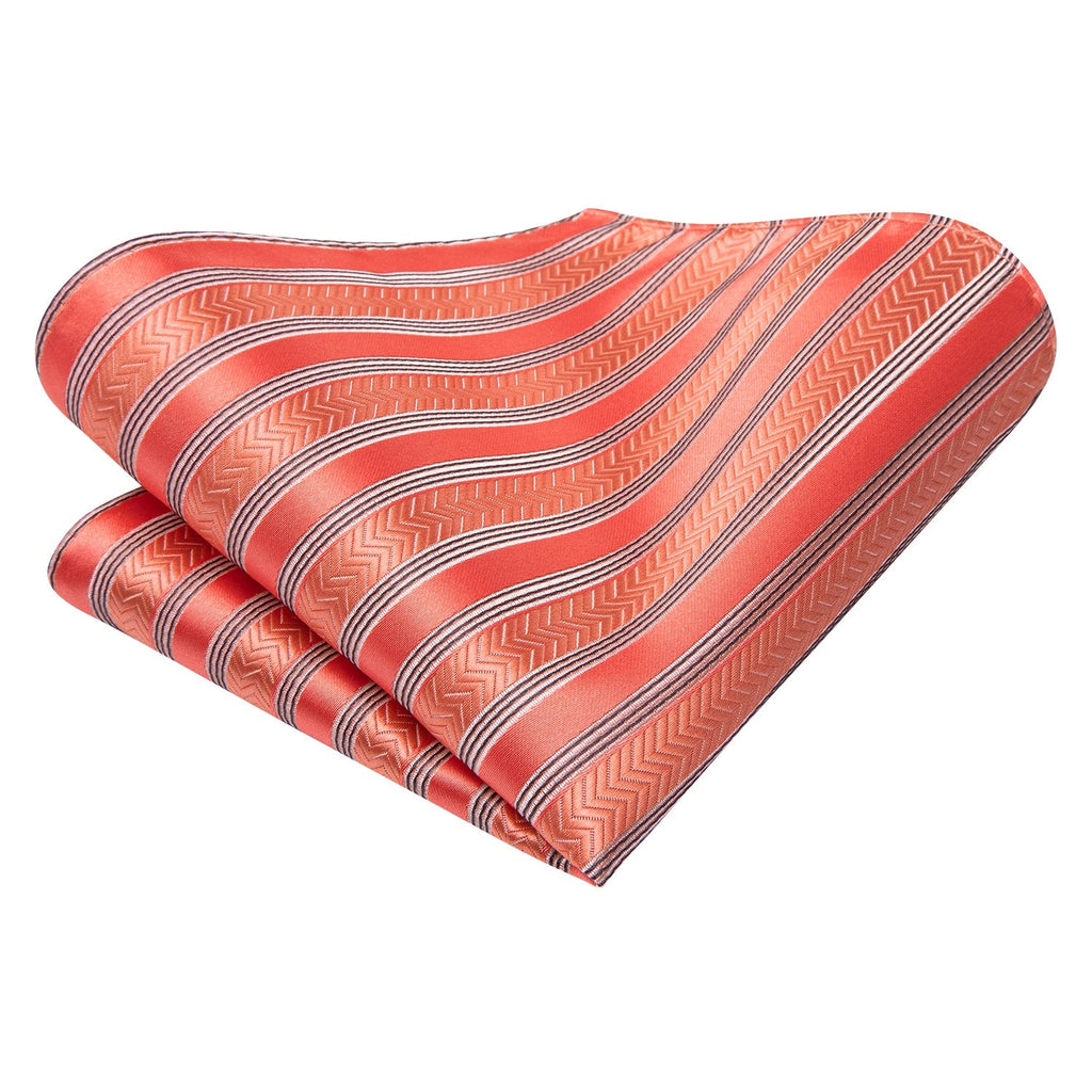 GentCrest Grey Striped Tie Hanky Cufflinks Set - Image 5