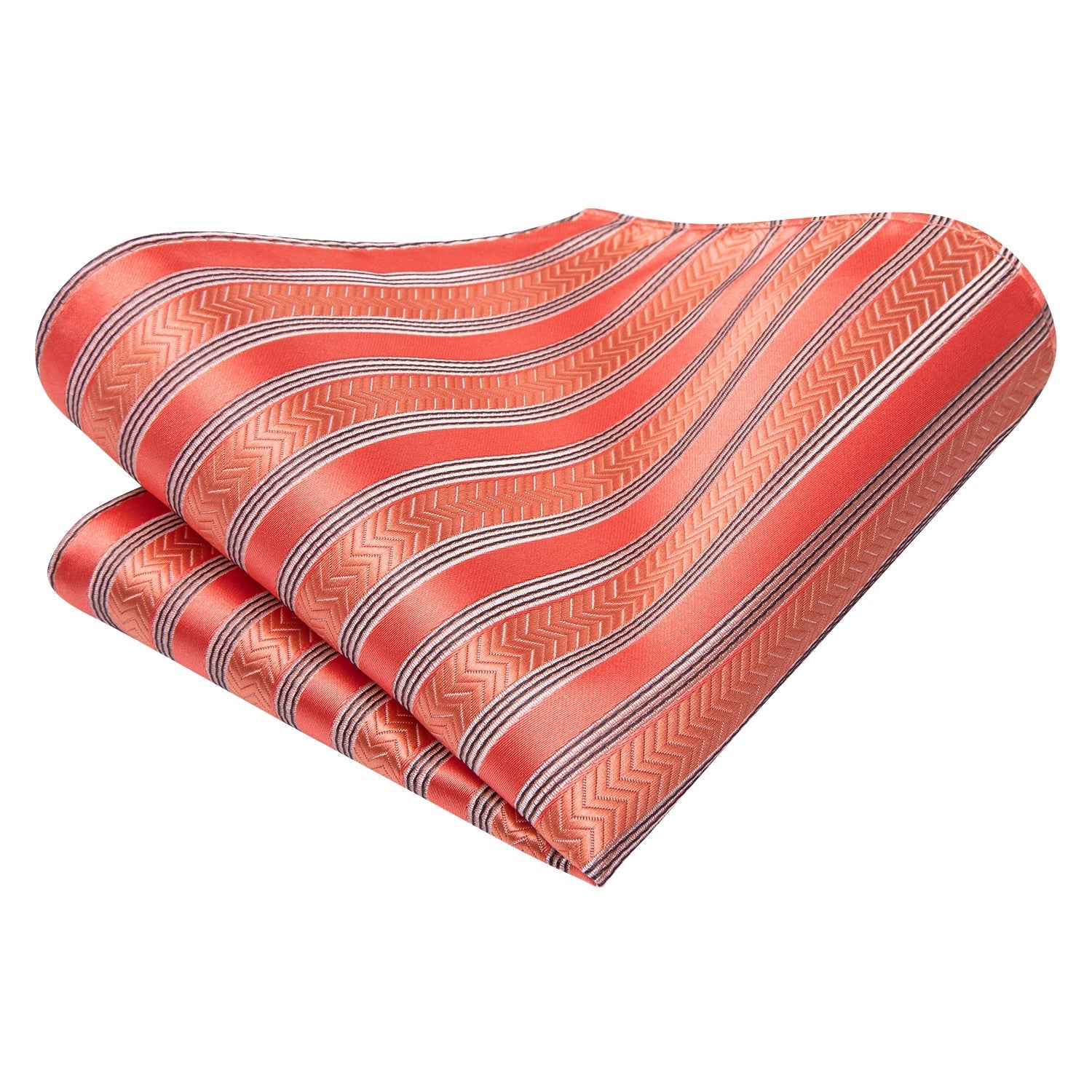 GentCrest Grey Striped Tie Hanky Cufflinks Set - Image 5