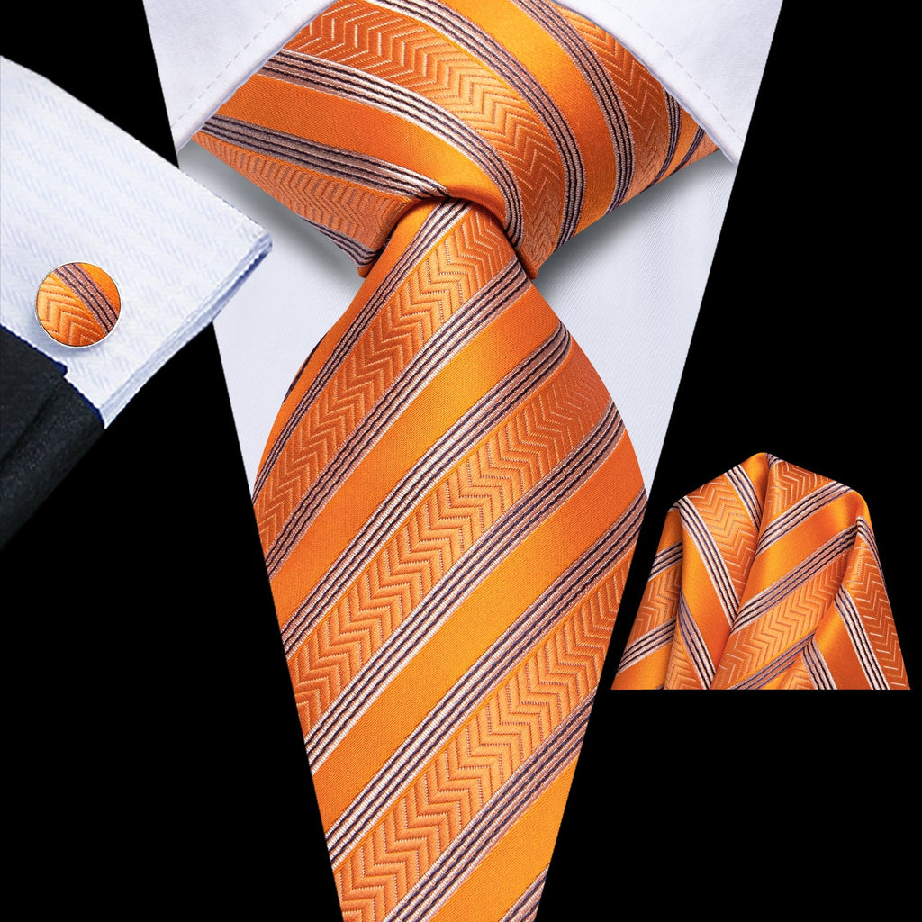 GentCrest Black Striped Tie Hanky Cufflinks Set - Image 1