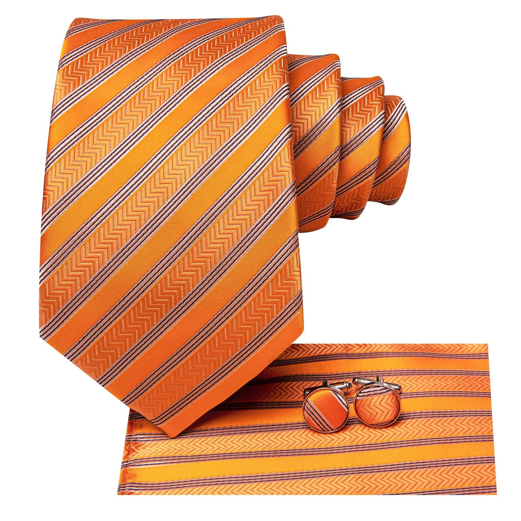 GentCrest Black Striped Tie Hanky Cufflinks Set - Image 2