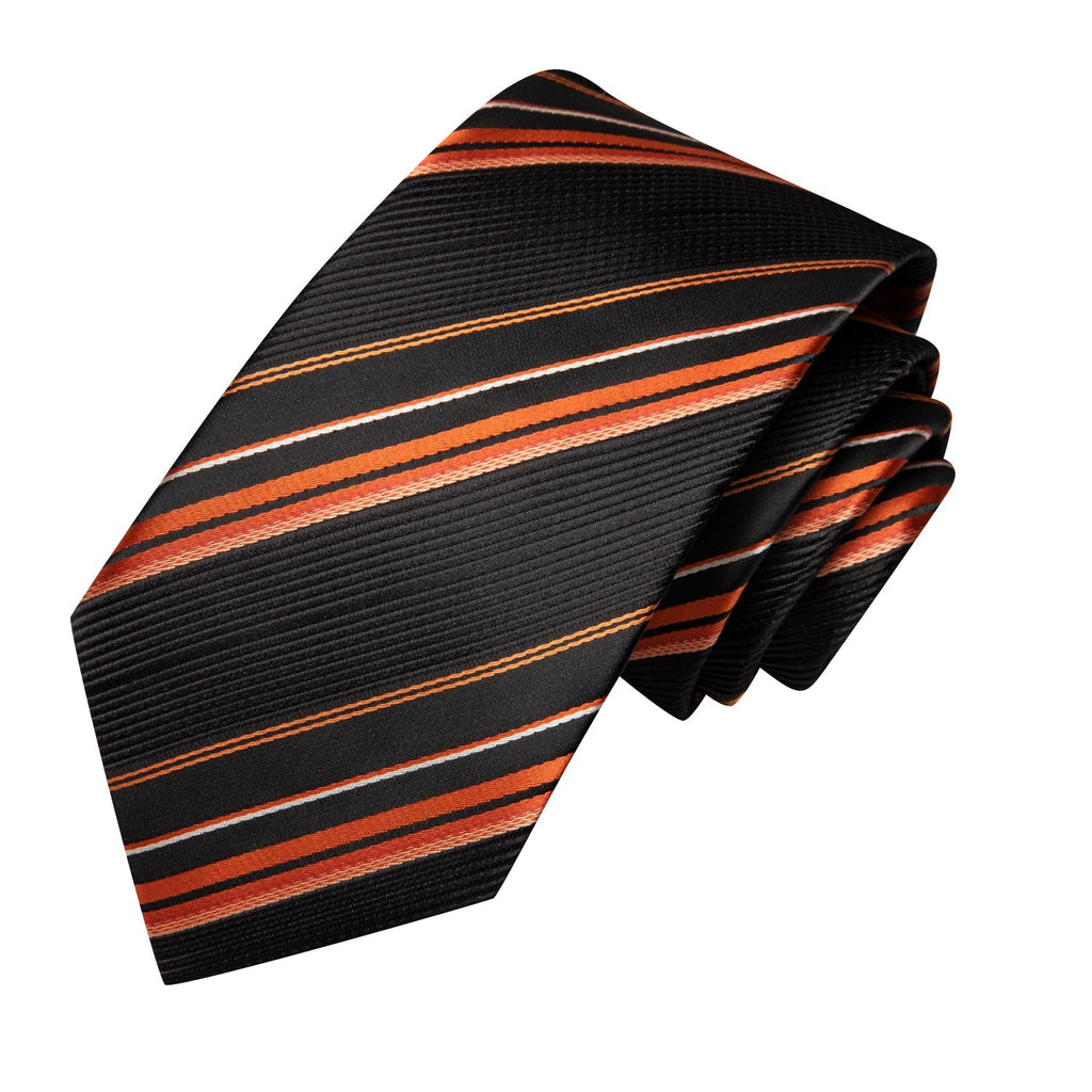 GentCrest Black Striped Tie Hanky Cufflinks Set - Image 3