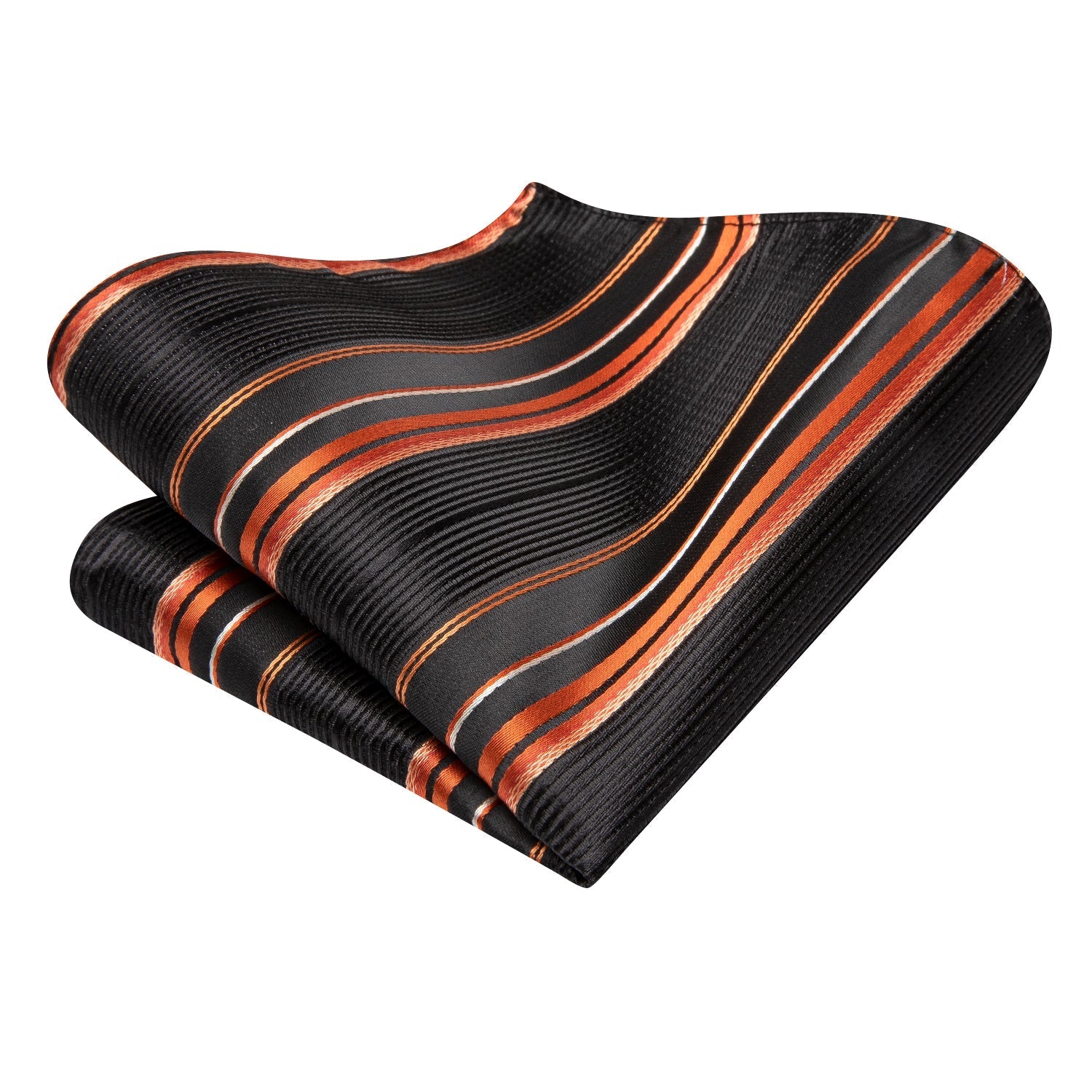 GentCrest Black Striped Tie Hanky Cufflinks Set - Image 5