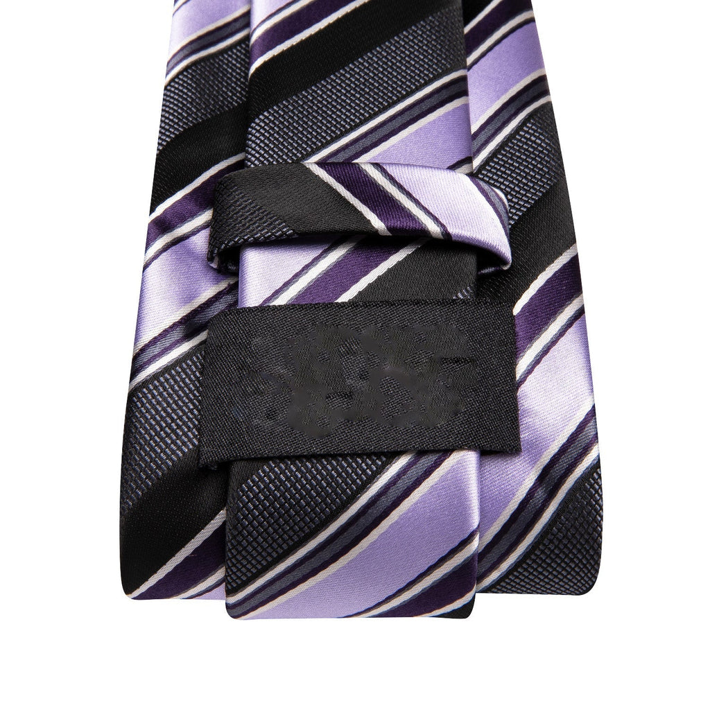 GentCrest Black Striped Tie Hanky Cufflinks Set - Image 4