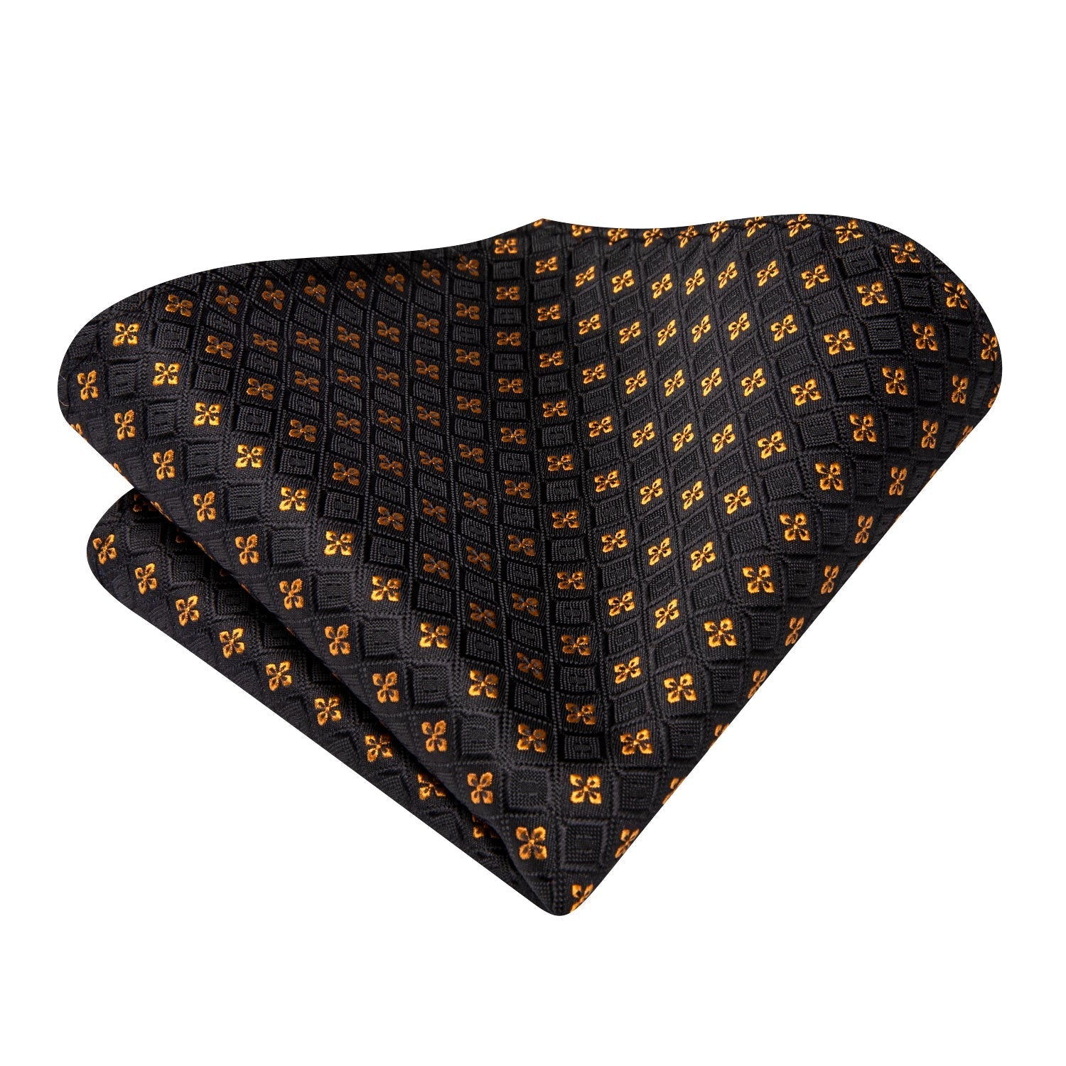 GentCrest Black Floral Tie Hanky Cufflinks Set - Image 5