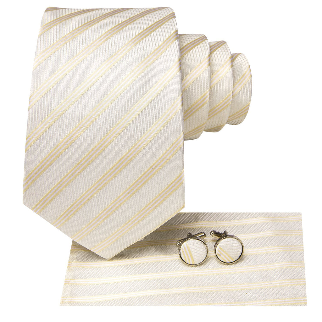 GentCrest Gold Striped Tie Hanky Cufflinks Set - Image 3