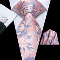 GentCrest Blue Floral Tie Hanky Cufflinks Set - Image 1