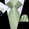 GentCrest Green Geometric Tie Hanky Cufflinks Set - Image 1